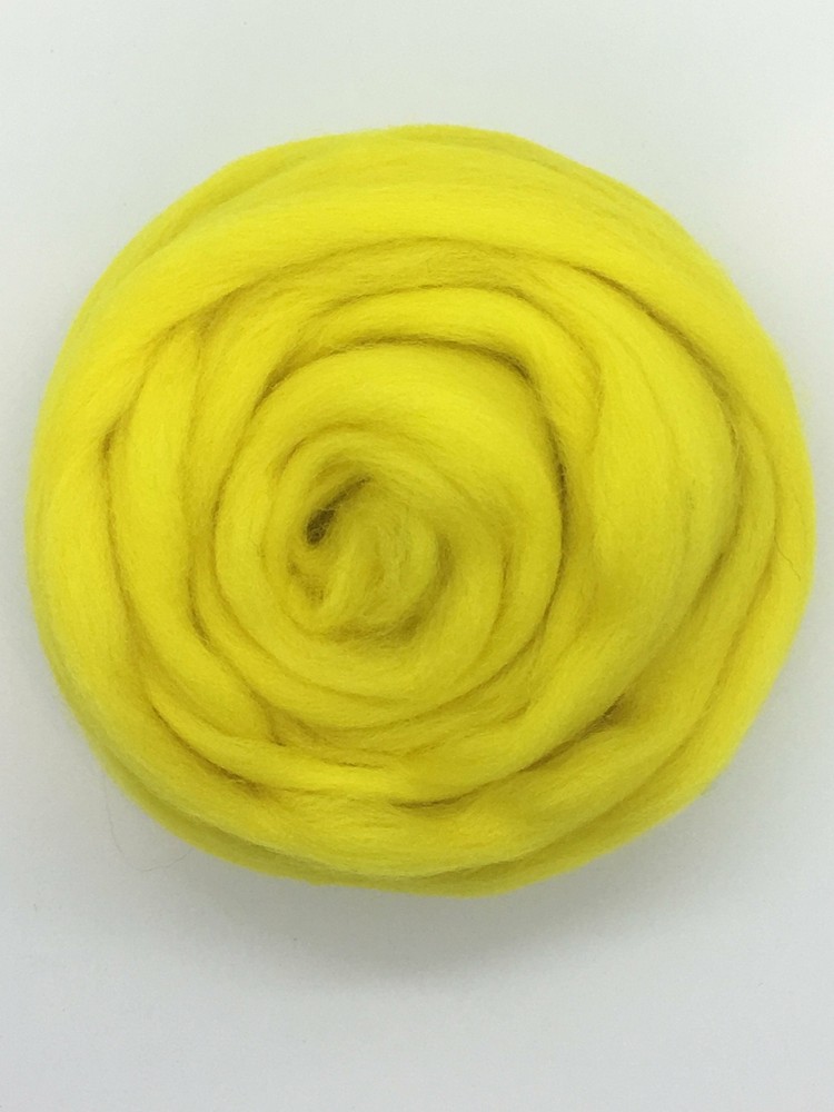 Lemon Drop Yellow Wool Top Roving