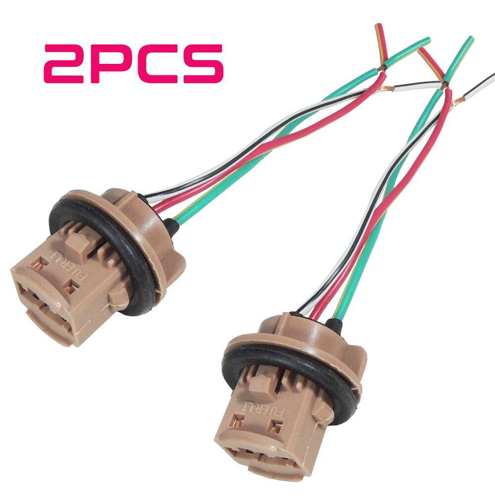 7443 7444 Turn Signal Light Female Socket Holder Wire Harness Pigtail Connector