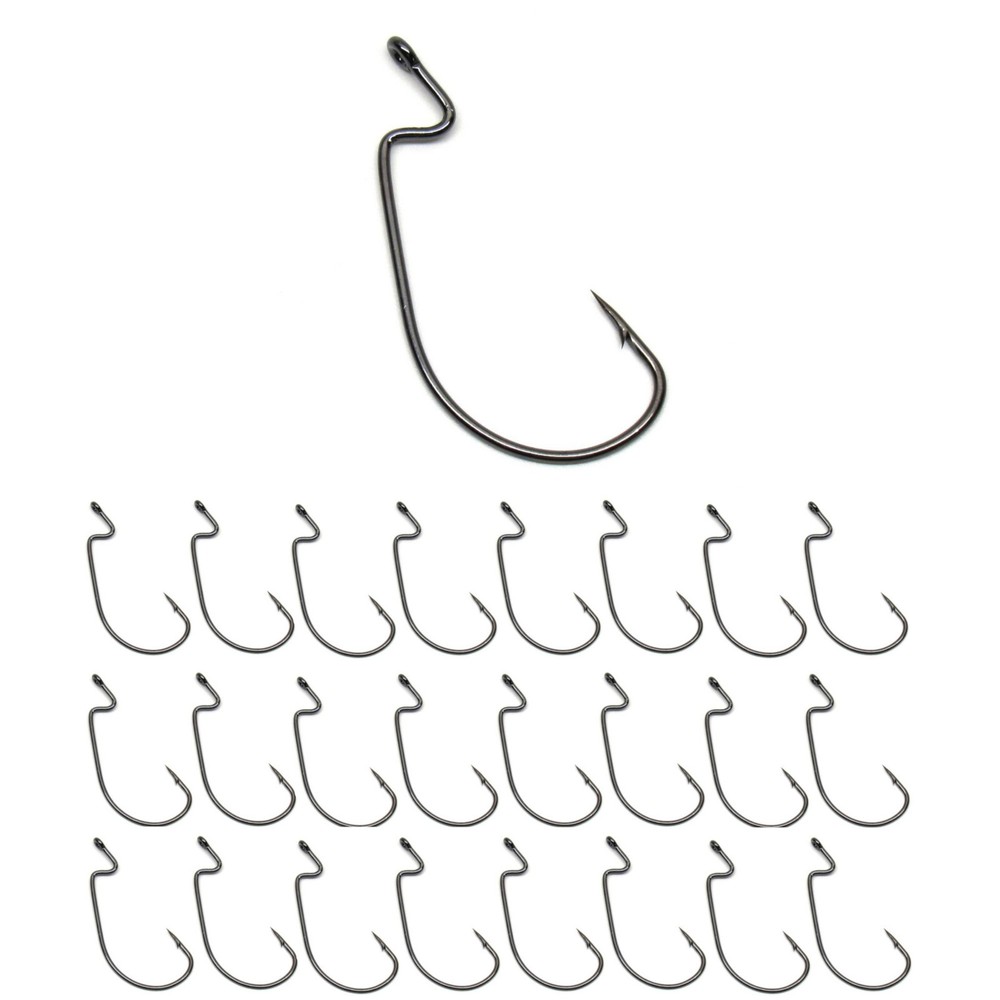Reaction Tackle Offset EWG Worm Hooks (25-Pack)