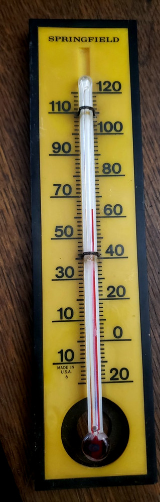 Vintage Springfield Mass Wall hanging Thermometer 9 Inch Plastic NICE