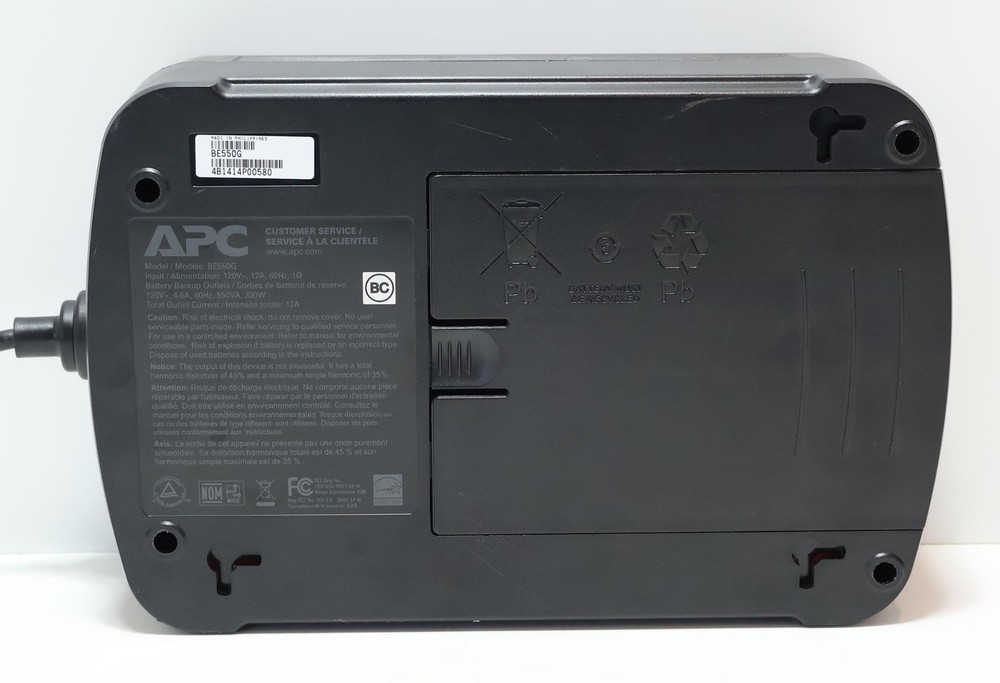 APC Back-UPS 550 Battery Backup & Surge Protector BE550G READ LISTING