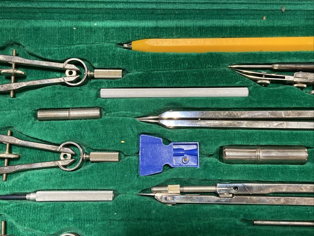 Vintage German Drafting Set 19- Tools Precision Engineering Drawing Kit