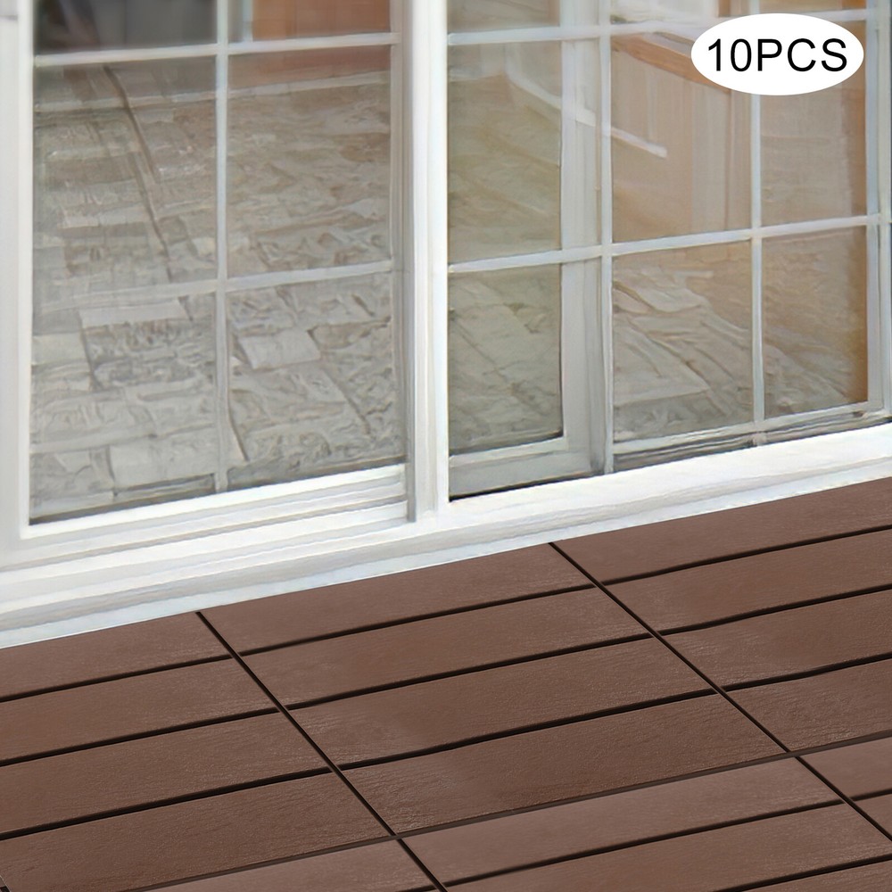 12x12" Plastic Interlocking Composite Decking Floor Deck Tiles Bacony Pavers