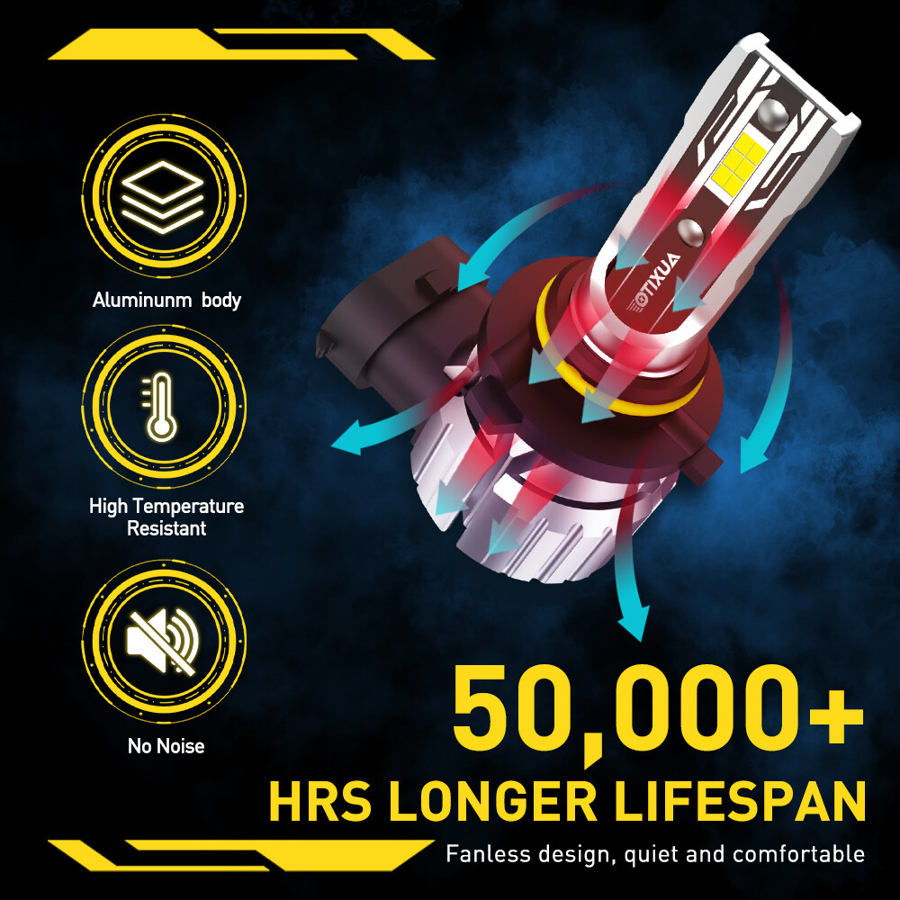 4x AUXITO 9005 H11 LED Combo Headlight Bulbs High Low Beam Kit Extremely White