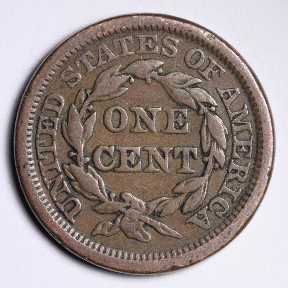 1845 Braided Hair Large Cent CHOICE VF E304 GNC