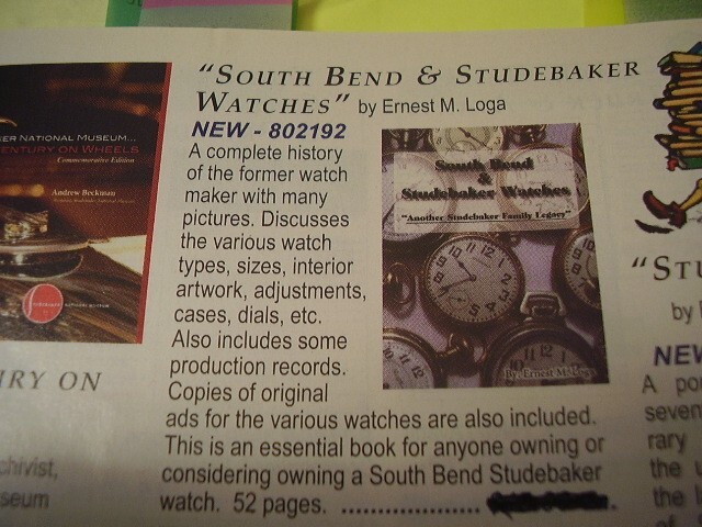 STUDEBAKER AND SOUTH BEND WATCH BOOK