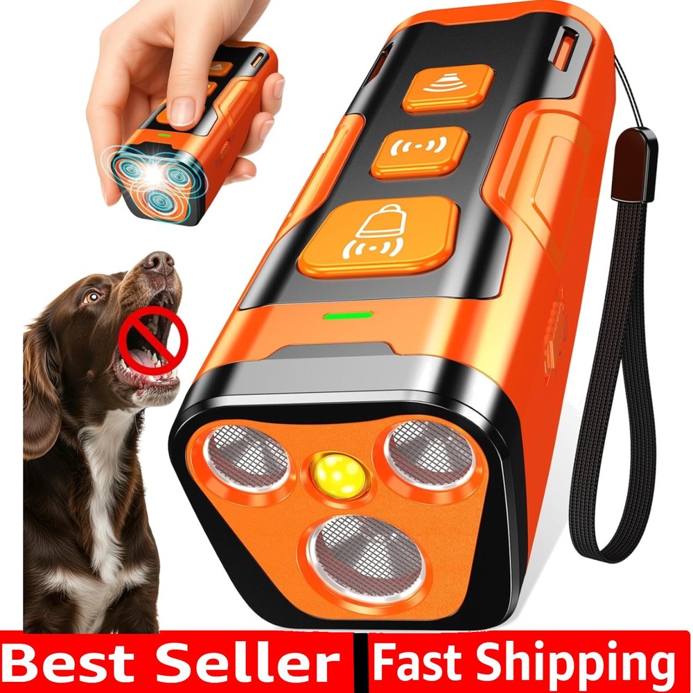 Ultimate Dog Bark Control Device: 6 Safe Modes, 23 FT Range & LED Safety Light