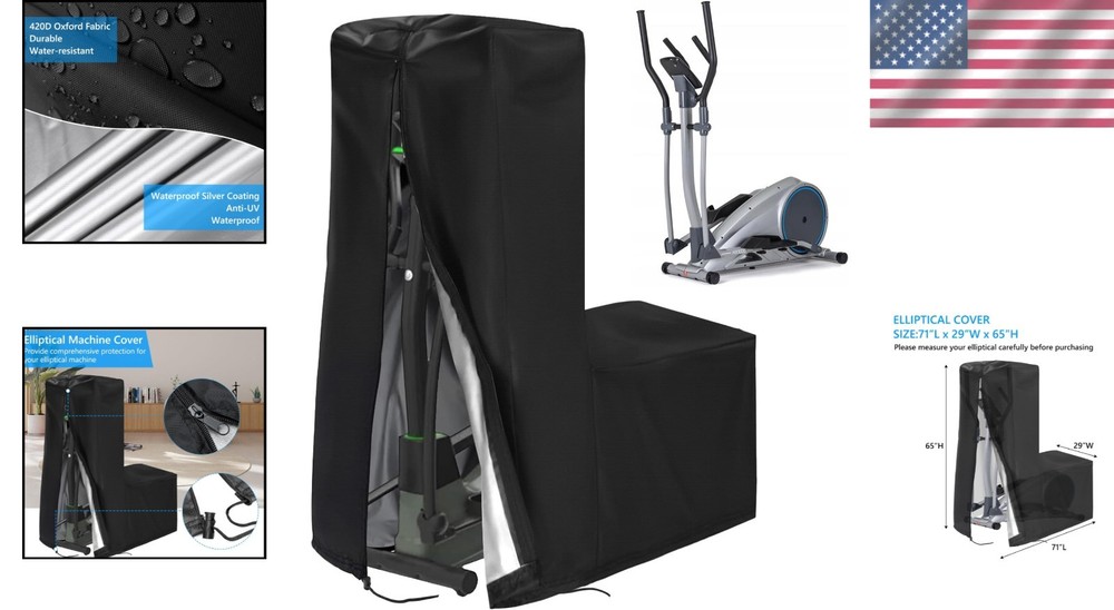 Protective Elliptical Machine Cover - Easy Fit with Zipper and Drawstring