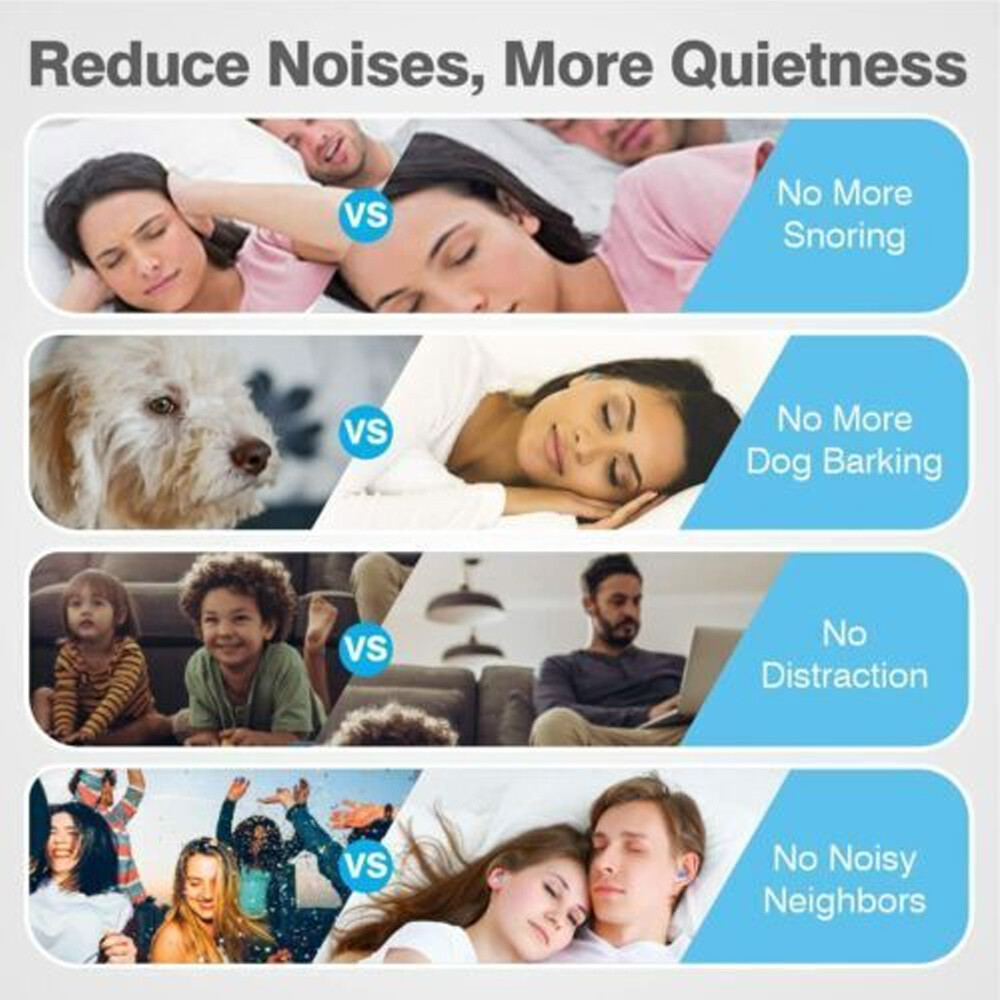 Blue Soft Reusable Silicone Ear Plugs Noise Cancelling Protector Study / Sleep