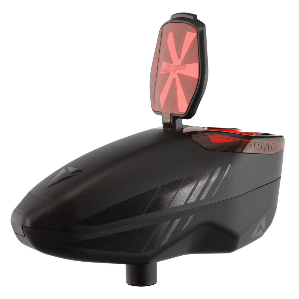 New JT Paintball Triad Tool Less Electronic Loader Feeder Hopper - Red/Black