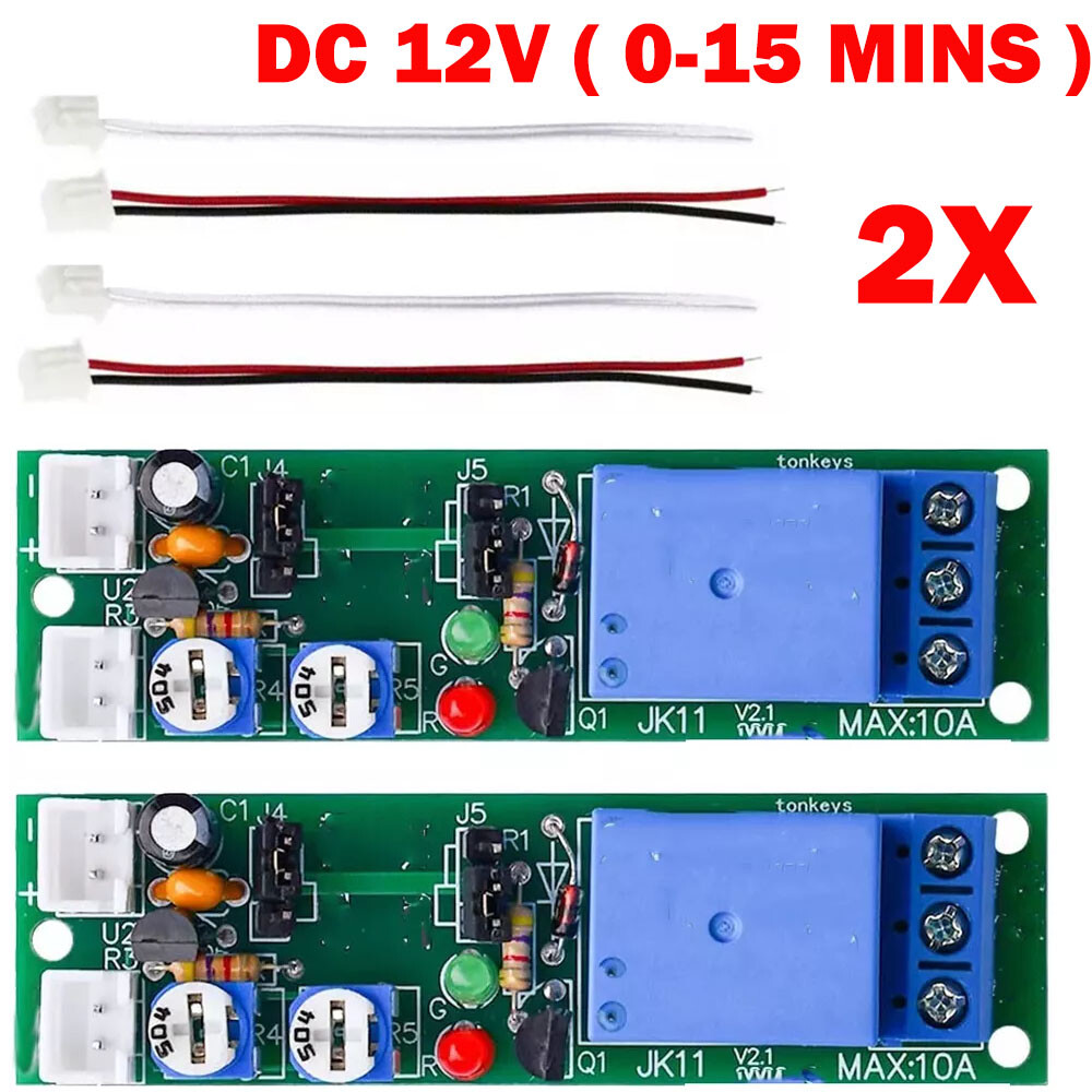 2x 12V Infinite Cycle Delay Time Timer Relay Turn ON OFF Switch Loop Modules HOT