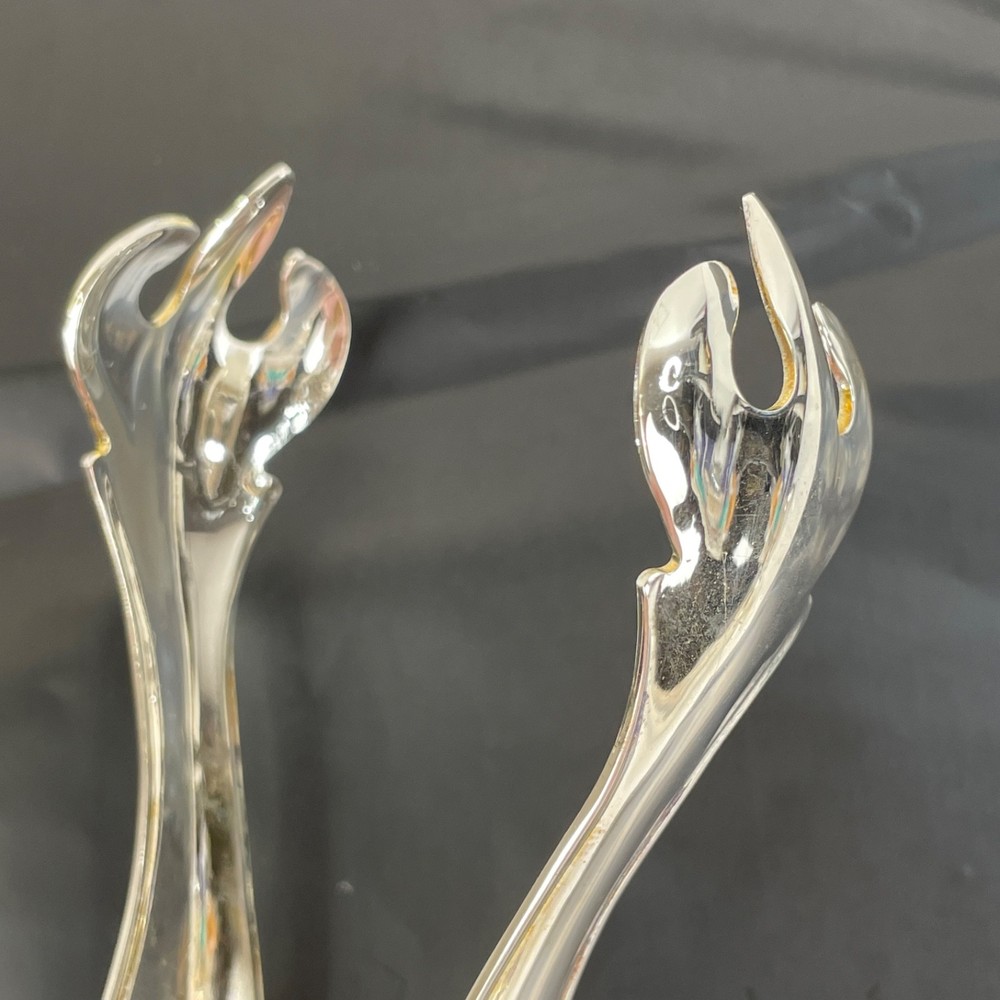 1992 Kirk Stieff Smithsonian Institution Silverplate Claw Ice Tongs Italy