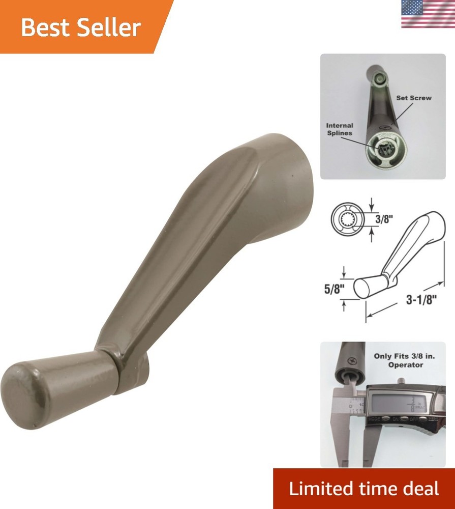 Elegant Stone Finished Crank Handle Set for Windows – 3/8" Bore Specification