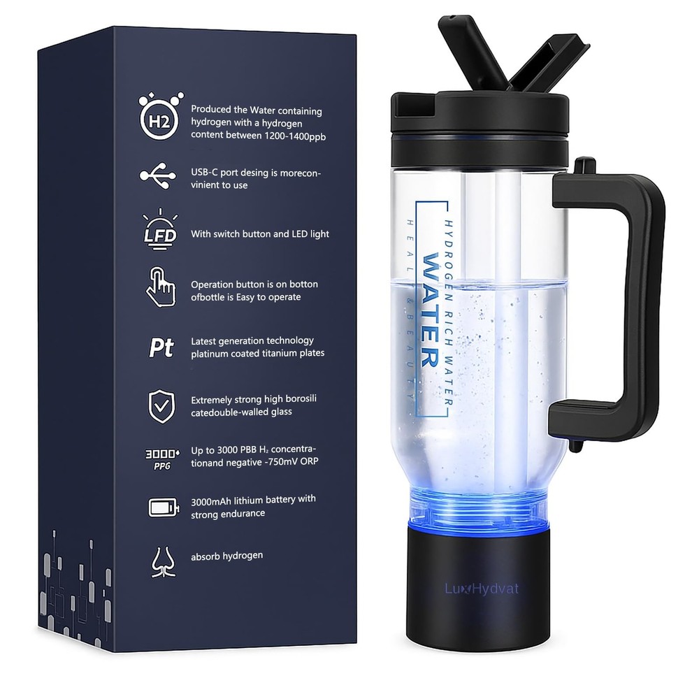 Hydrogen Water Pitcher with Handle: Smart 32 Oz Hydrogen-Enriched Kettle with...
