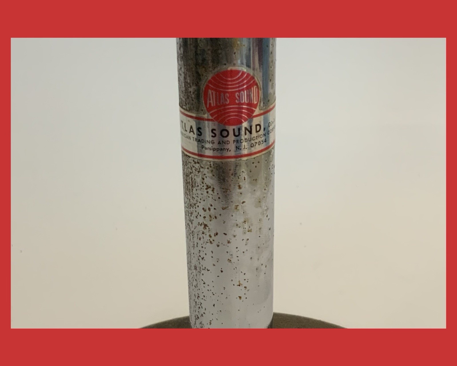 Vtg MCM Atlas Sound Adjustable Desk/Tabletop Microphone Stand-Cast Iron Base🅱️