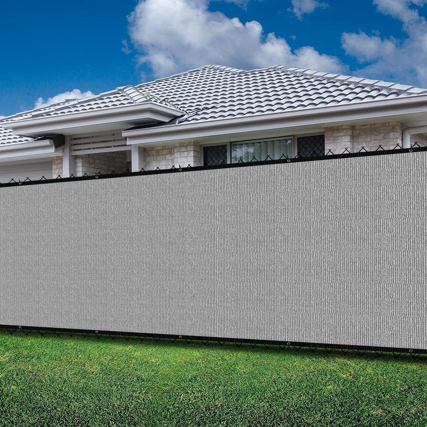 4' 5' 6' 8' tall Fence Privacy Screen Shade Cover Windscreen Mesh Garden-Grey