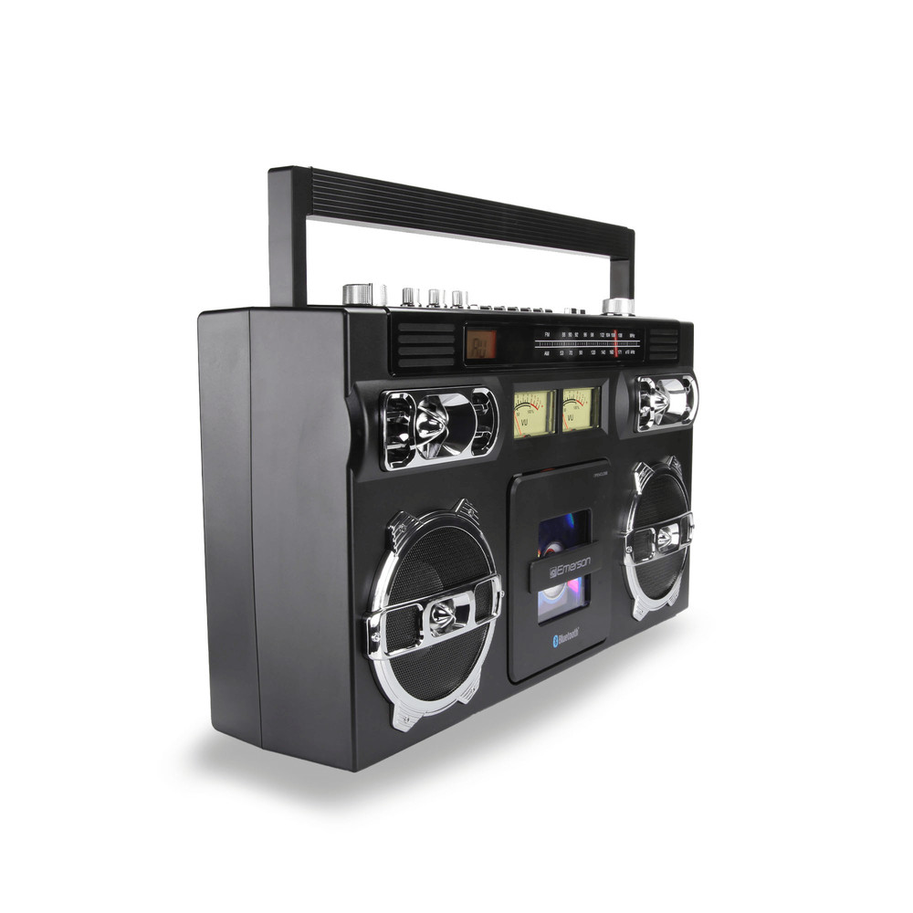 Emerson Retro Portable CD Boombox w 20 CD Track Programmable Memory LED Display