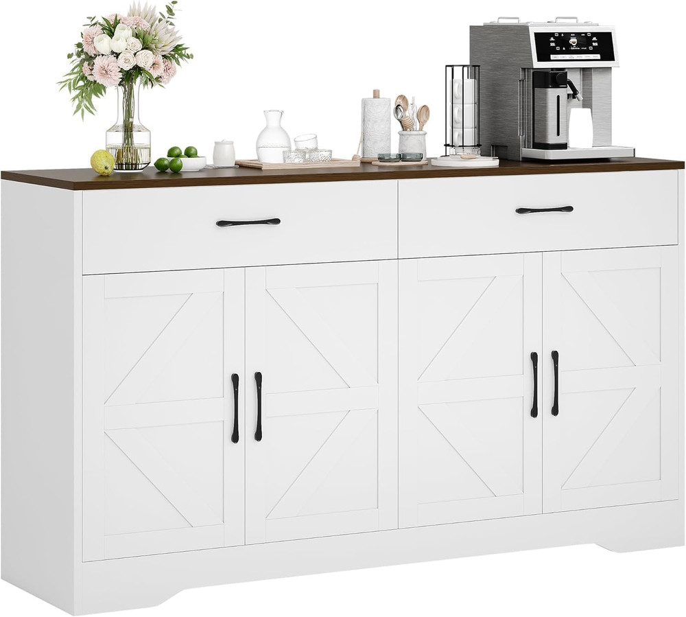 Sideboard Buffet Cabinet with Storage, 55.1" Large Kitchen Storage Sideboard wit