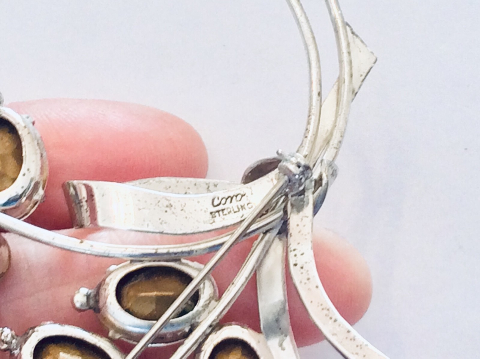 RARE Vintage ~ WWII Era ~ CORO ~ STERLING SILVER ~ 3.75” Rhinestone Pin