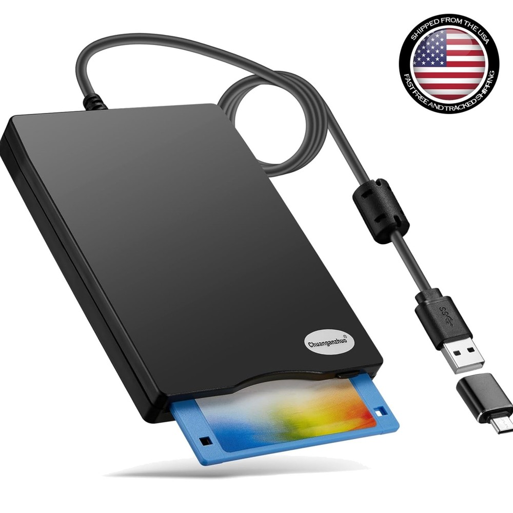 External USB Floppy Disk Drive for Windows PCs – Compact & Stylish Solution