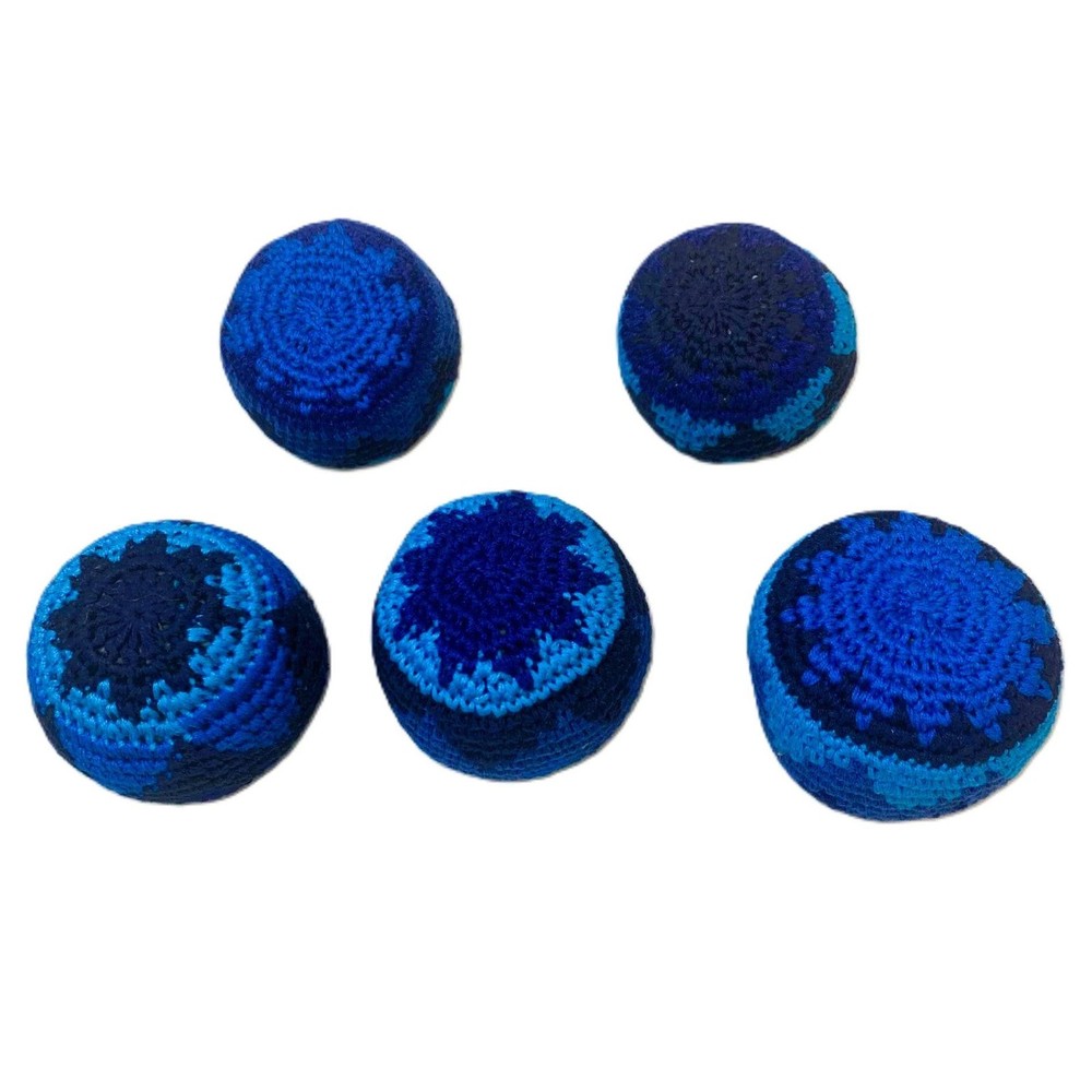 Hacky Sacks - Juggling Balls: Two Tone Blue ZigZag