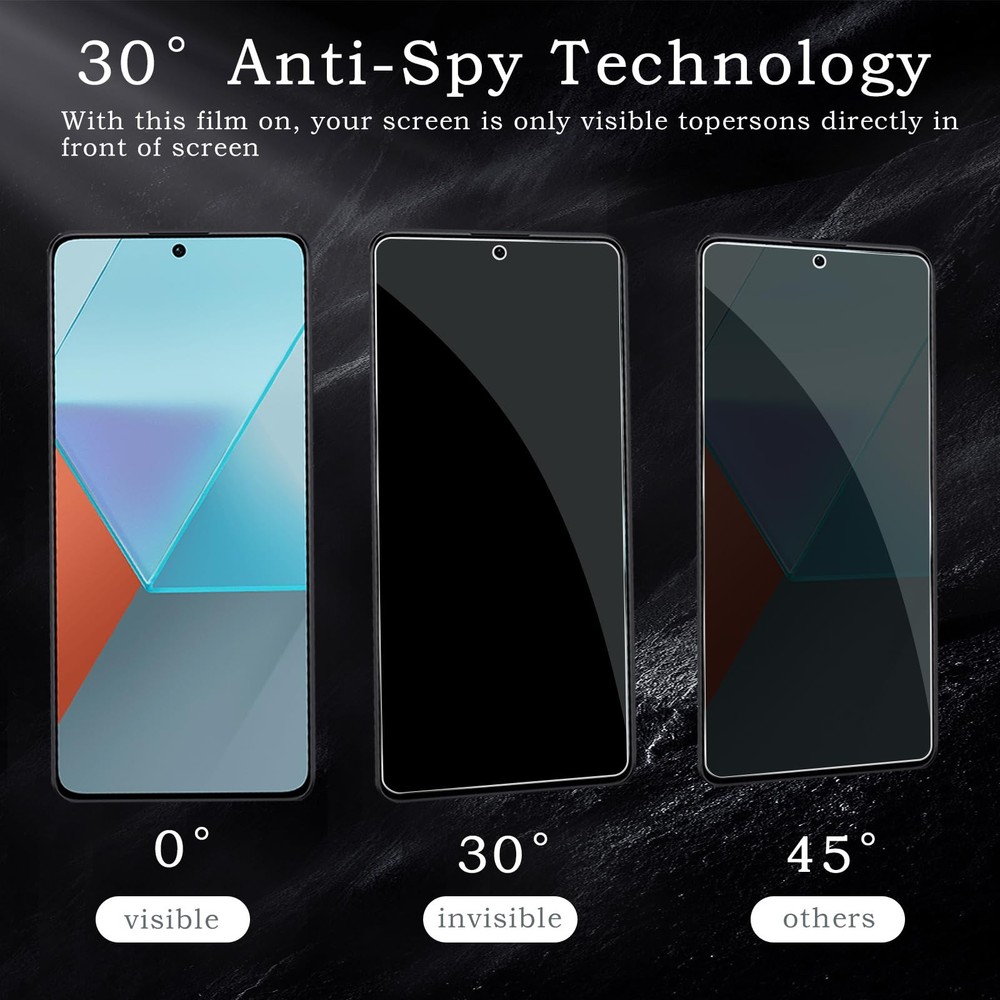 Privacy Screen Protector for Xiaomi Redmi Note 13 Pro 5G, Shatterproof...