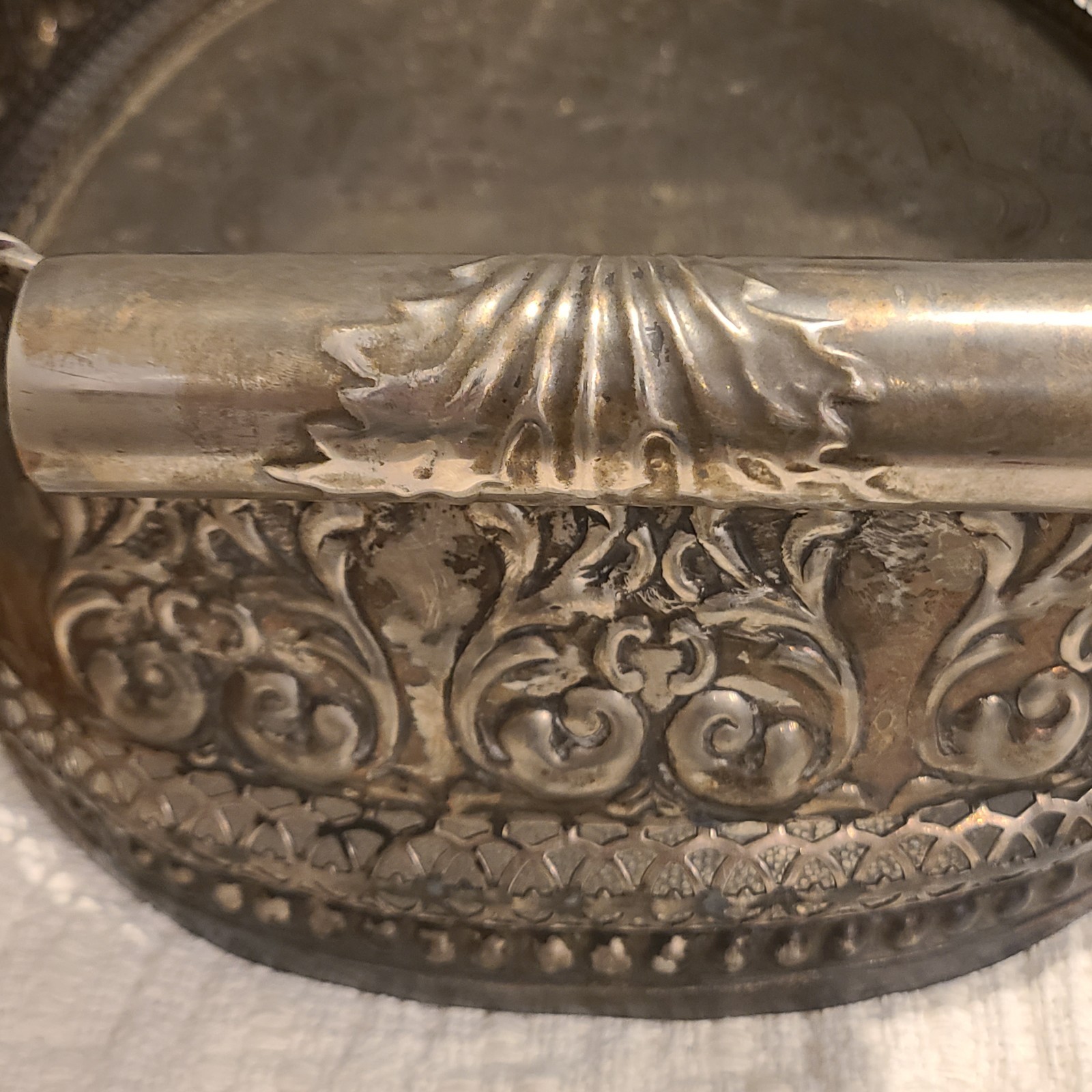 Castilian Imports Vintage Solid Brass Decorated Table Tray 27"X 16” X 6” Heavy