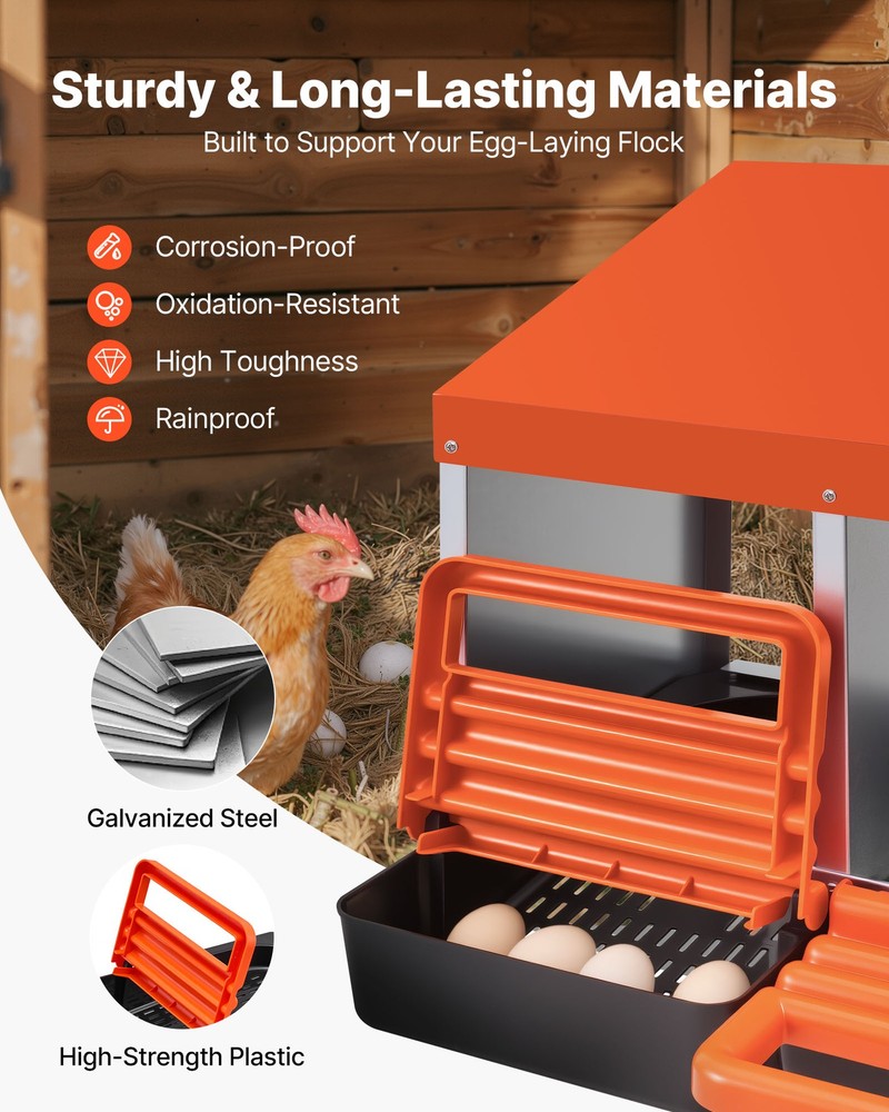 VEVOR Chicken Nesting Boxes Chicken Laying Boxes 2 Compartments for Laying Eggs