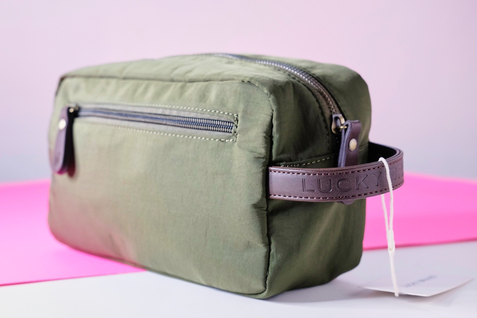 Lucky Brand Organizer Bag Travel Pack Toiletry Dopp Kit Olive Green