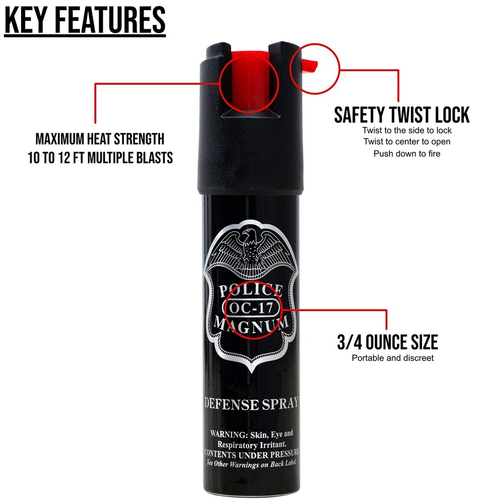 Maximum Strength Pepper Spray 2 Pack Made in USA Compact Self Defense Tool