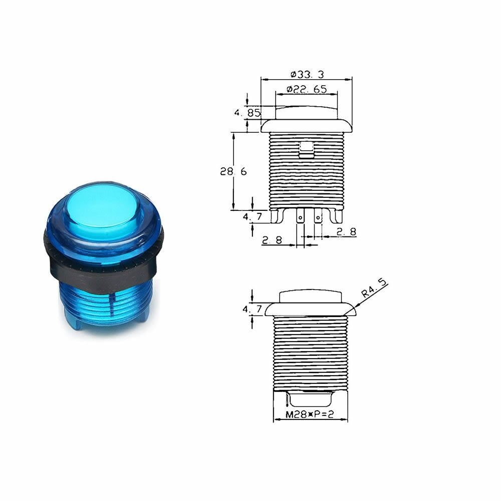 10pcs 28mm Push Button Led Illuminated 5v Switch Arcade Joystick Multi Colors