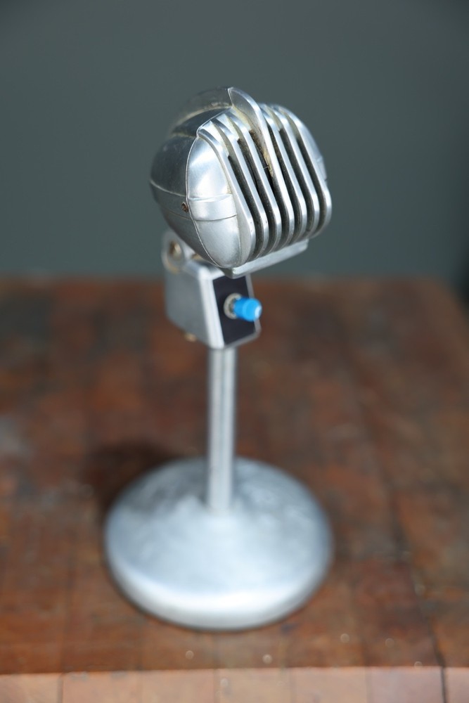 Vintage Turner Microphone 33D Dynamic w/ Stand Art Deco