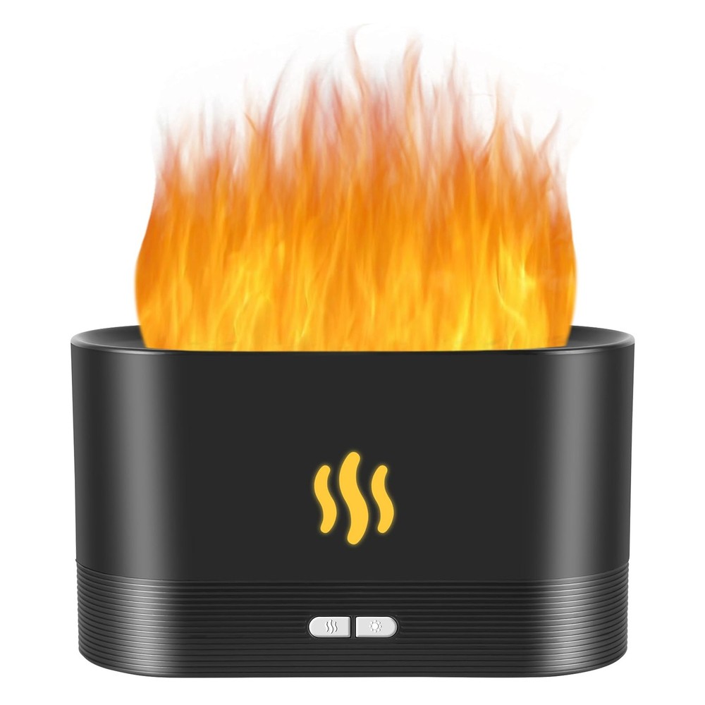 Flame Diffuser Humidifier-Auto Off 180ml Essential Oil Diffuser-2 Modes Brigh...