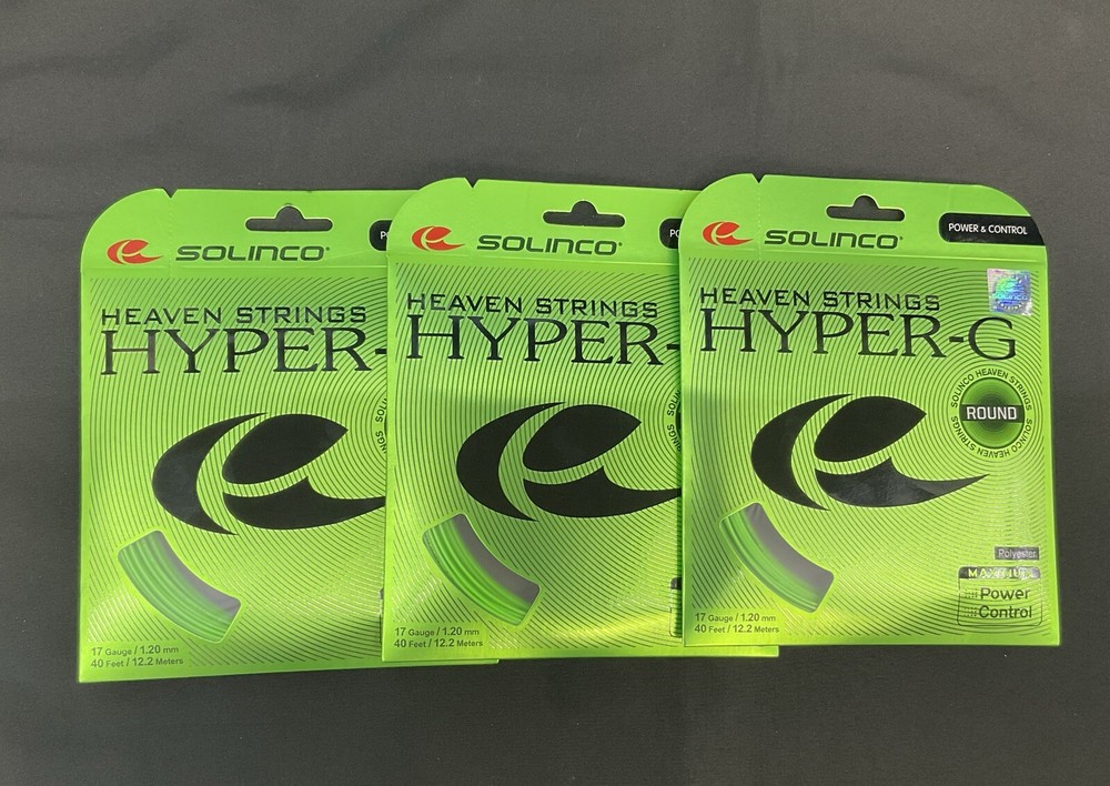 Solinco Hyper G Round 17 Gauge Tennis String 3 Pack
