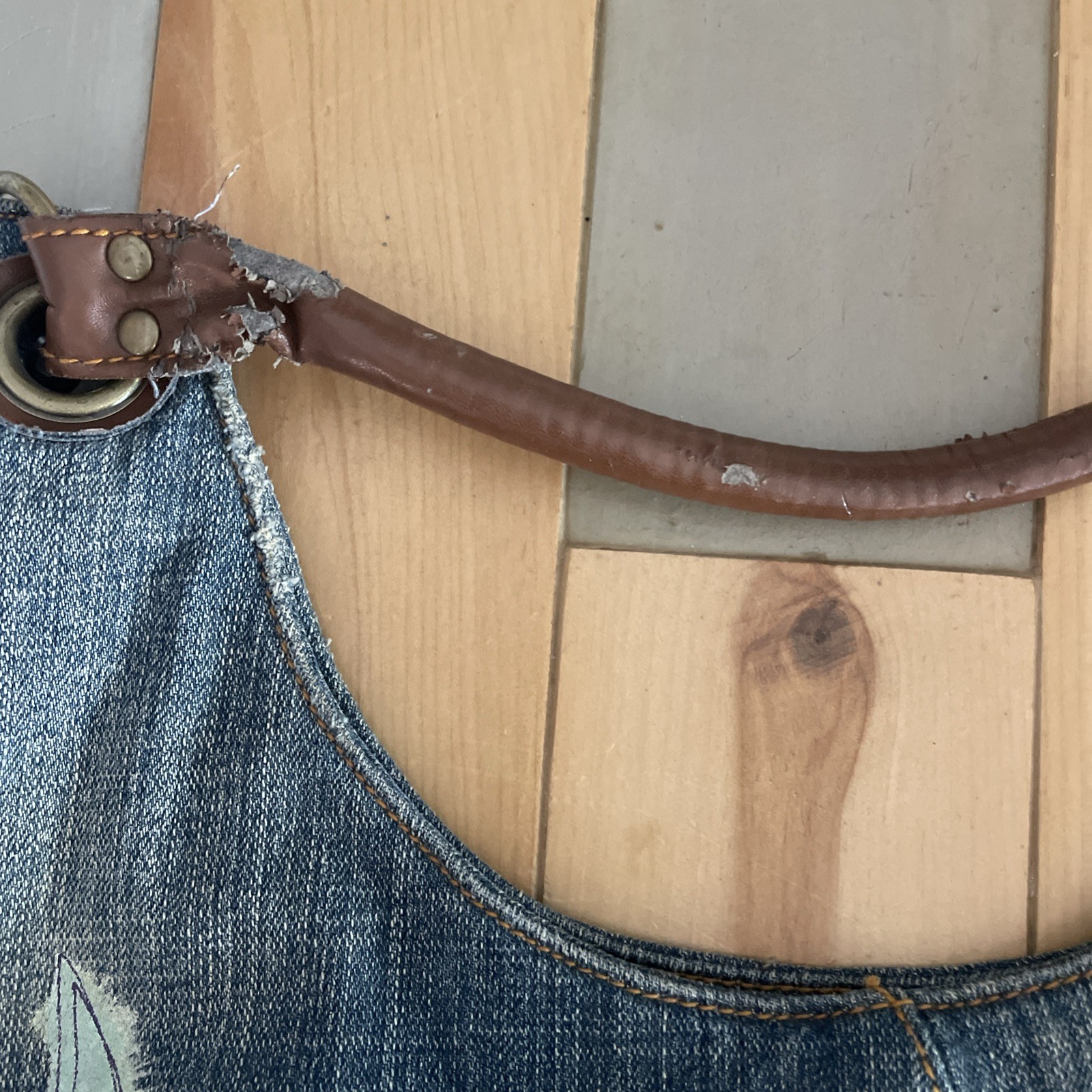 Vintage Y2K Disney Store Exclusive TinkerBell Denim Shoulder Bag Purse w/wallet