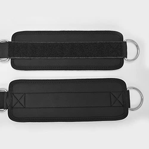 Fitness Ankle Straps for Cable Machines, 2 Pack Comfortable Adjustable black