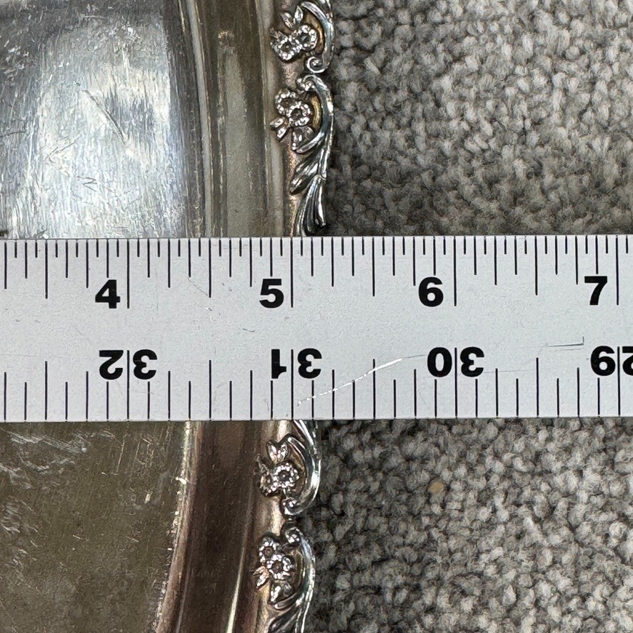 Reed & Barton Silverplate Oval Ornate Bread 12" Tray Engraved S