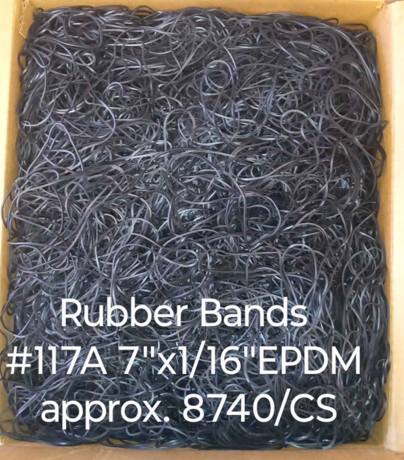 Aero Rubber Bands #117A 7" x 1/16" EPDM Black **1-CASE (Approx 8740ea)**