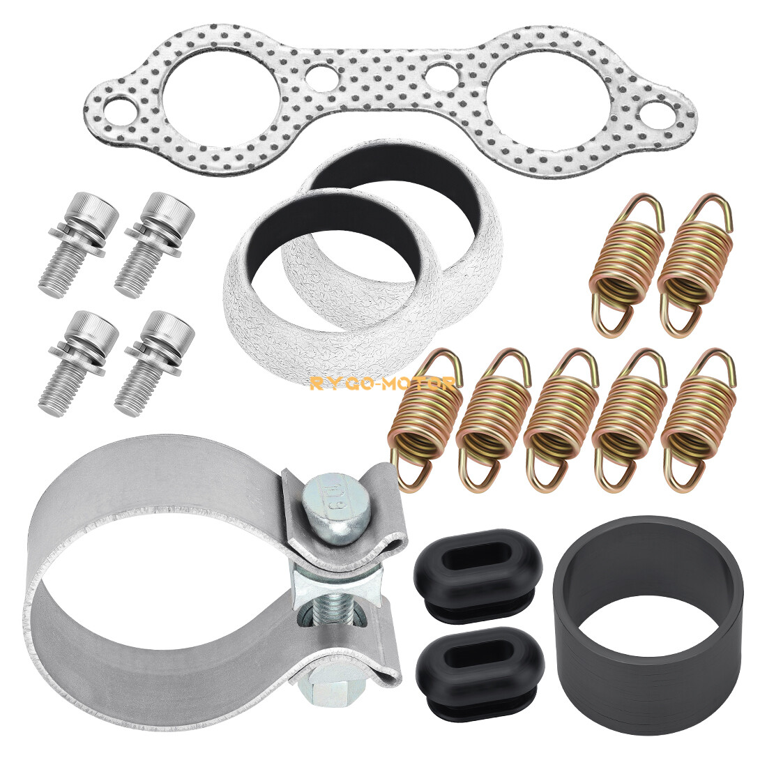 Exhaust Manifold Gasket Clamp Spring Kit for Polaris RZR 800/S/4 2008 2009 -11