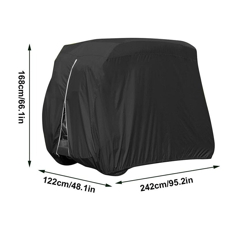 600D Heavy Duty Waterproof 4 Passenger Golf Cart Cover for Club Car EZGO YAMAHA
