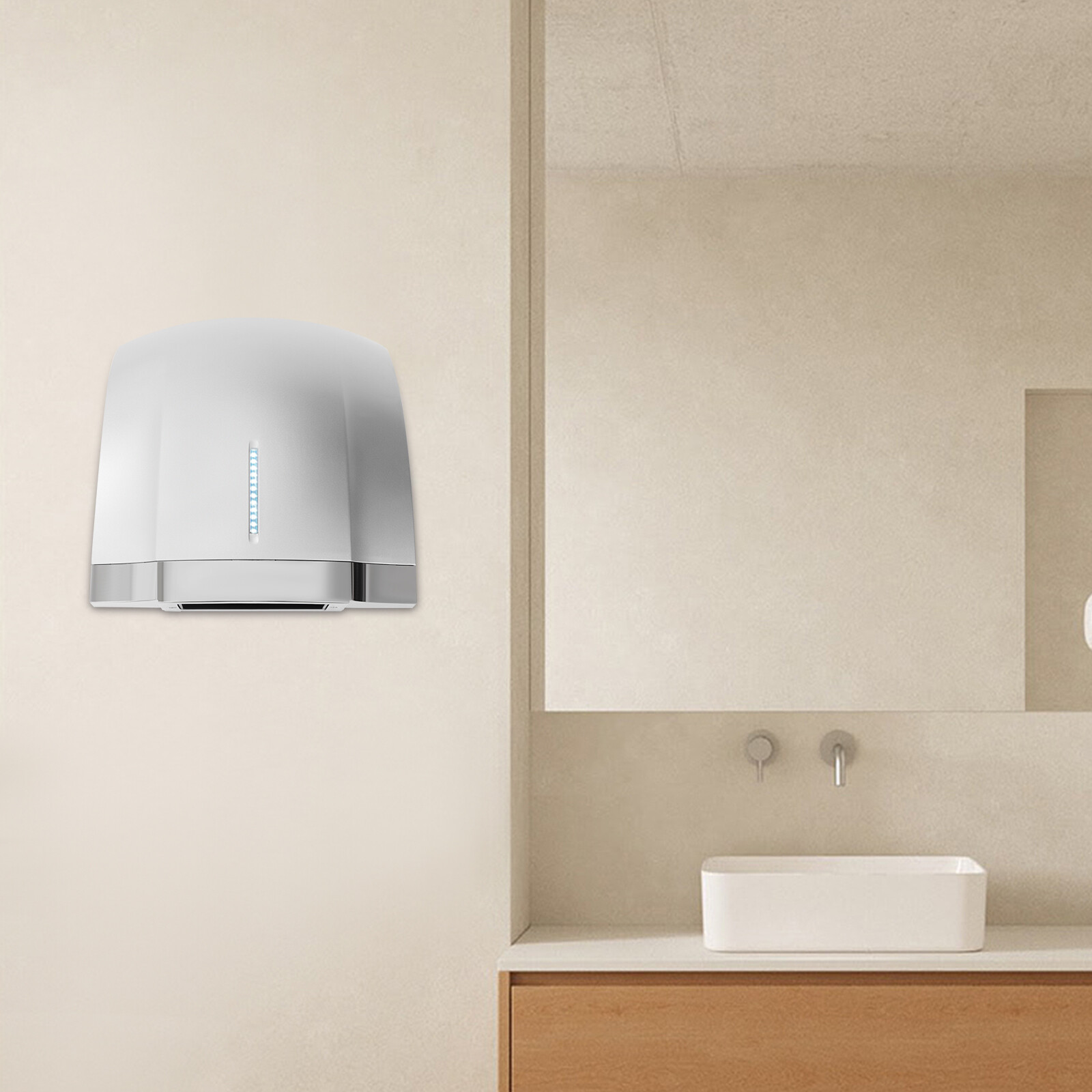 1800W Automatic Electric Hand Dryer Commercial and Household Use Silver 70-75dB