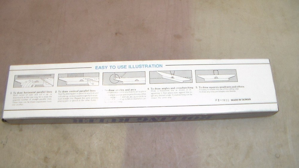 Rolling Ruler S-1935 Horizontal & Vertical Parallel Lines, Circles, Arcs, Angles