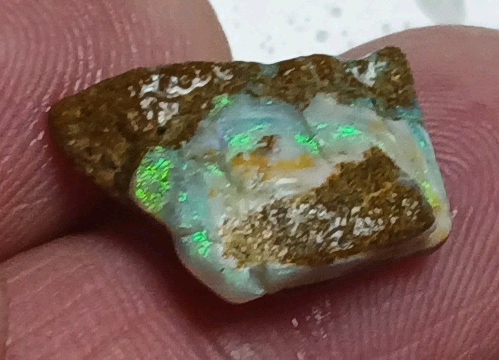 6.5ct Australian Boulder Opal Rough Rub ~ MUTICOLORED FIRE