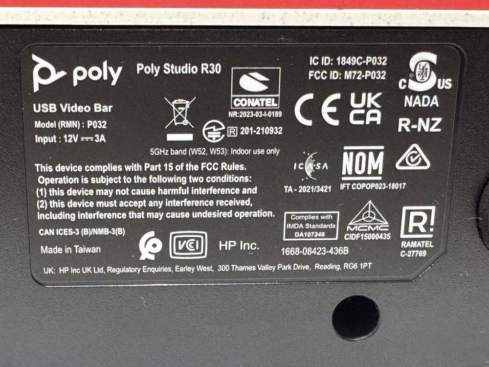 Poly Studio R30 USB Video Bar (Unit Only)