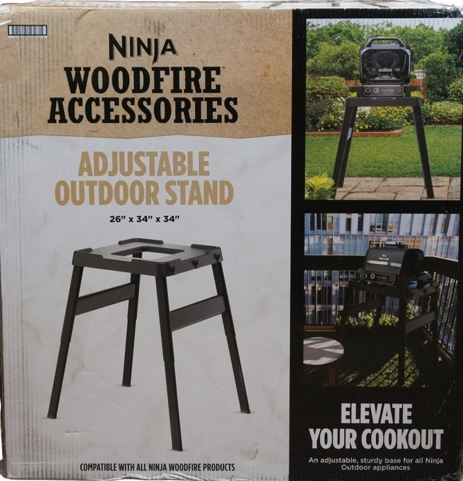 Ninja Woodfire  Accessories Adjustable Outdoor Stand  — Weather-Resistant Black