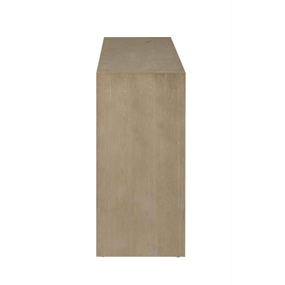 60" Modern Solid Ash Veneer Sideboard (3 Doors+3 Drawers, Semi-Open Shelf
