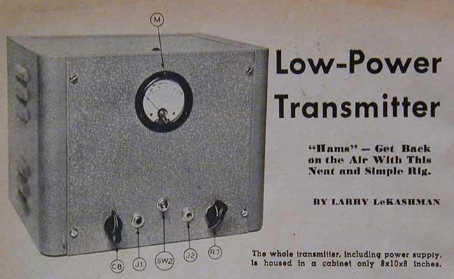 Transmitter Low Power Tube Post War 1946 How-To build PLANS
