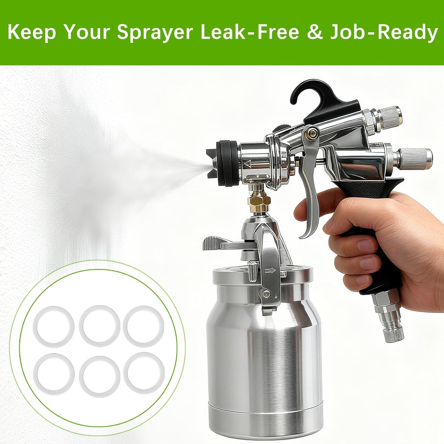 6-Pack 0297052 297052 Spray Paint Cup Gaskets for Titan CAPSpray Maxum white