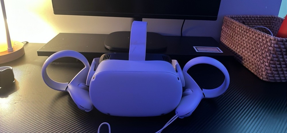Meta Quest 2 Standalone VR Headset with Controllers, White Plastic