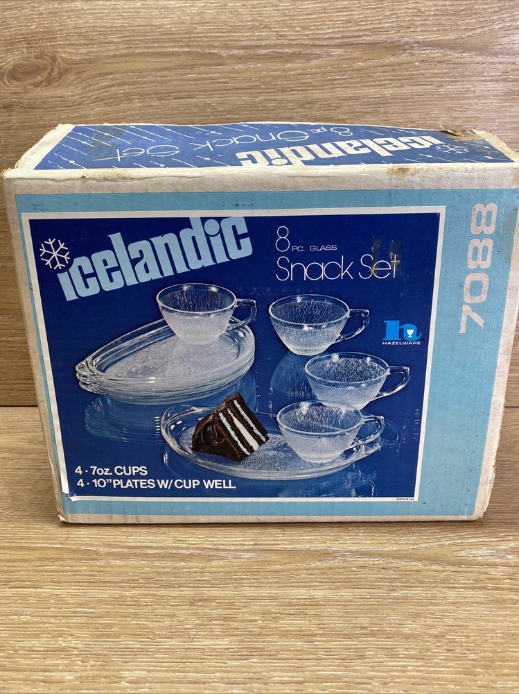 Hazelware Icelandic 8 Piece Snack Set. Complete Set Great Shape